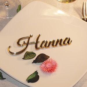 Place cards for party Wedding place cards Acrylic laser cut names name cards wedding Gold mirror Wedding place cards