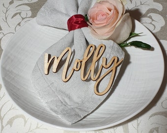 Place cards Wedding place cards Laser Cut Names Custom Place Settings WOOD names Bridal Party Place Card Wedding Cards Party Decoration