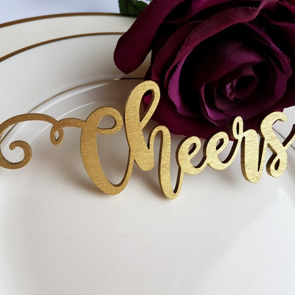 Wedding place card Cheers photo sign Modern Calligraphy Custom Wedding place cards Custom Laser Cut Name Place Card Wedding Card Decoration