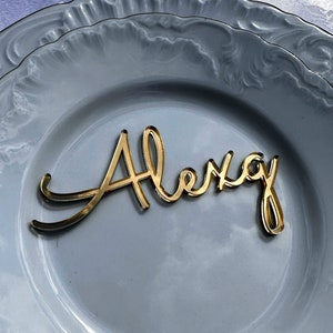 Silber Platzkarten Hochzeit Acryl Laser Cut Namensschilder Hochzeit Gedecke Schilder für Dinner Party Tischkarten Hochzeitskarten