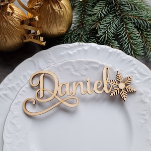 Tarjetas de lugar de Navidad Árbol de Navidad Etiquetas de medias navideñas Etiquetas de regalo de Feliz Navidad Etiquetas navideñas personalizadas con decoraciones, Pata de madera