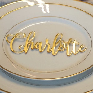 10 Gold place cards Acrylic place cards GOLD mirror place cards Acrylic laser cut place names cards wedding table place cards