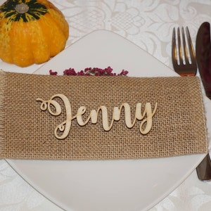 Thanksgiving decoration Thanksgiving table decoration thanksgiving place cards Wooden Laser Cut Names laser cut cards Laser Cut thanksgiving