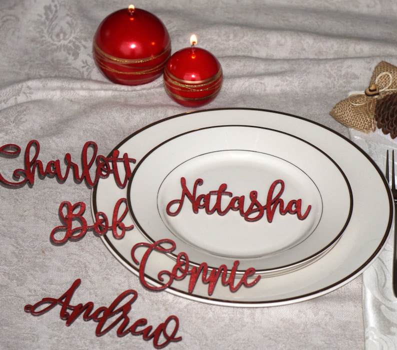 Red Christmas Table Decor Custom Christmas Table Decoration Etsy