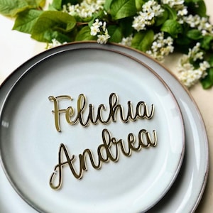 Custom Wedding place cards, Personalized wedding place table cards, Laser Cut Name,s Place Setting,  Wedding Name Cards Names Table Decor