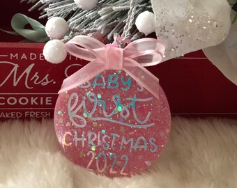 Pink Glittery Ornament Christmas Holographic Design