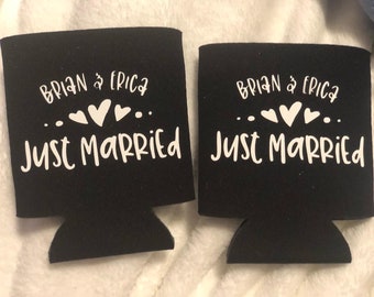 Personalized Just Married Drink Sleeve