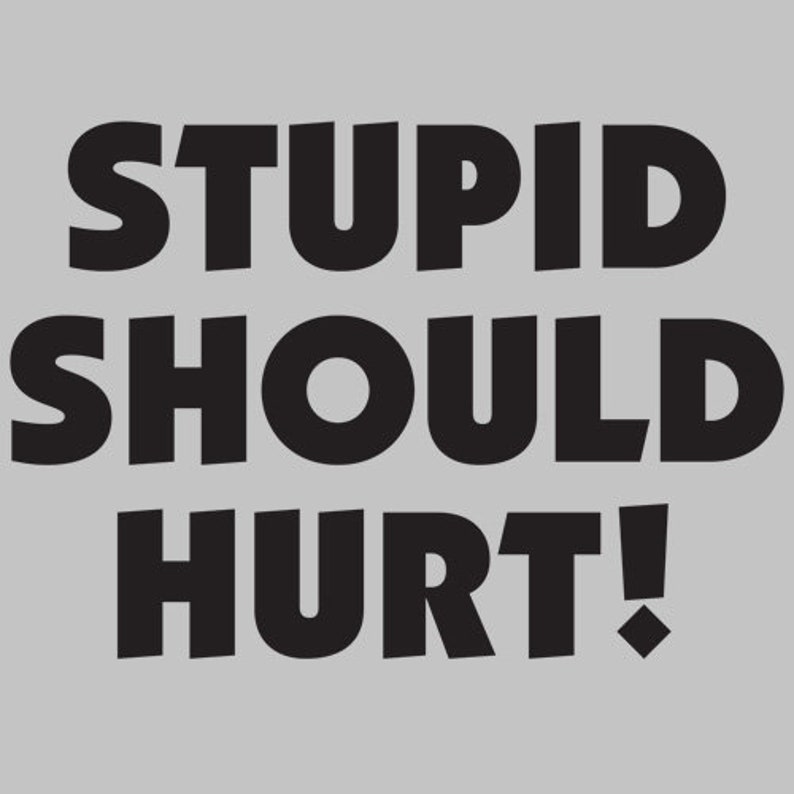 Stupid Should Hurt T-Shirt: Sarcastic Meme Quote Gag Gift image 2