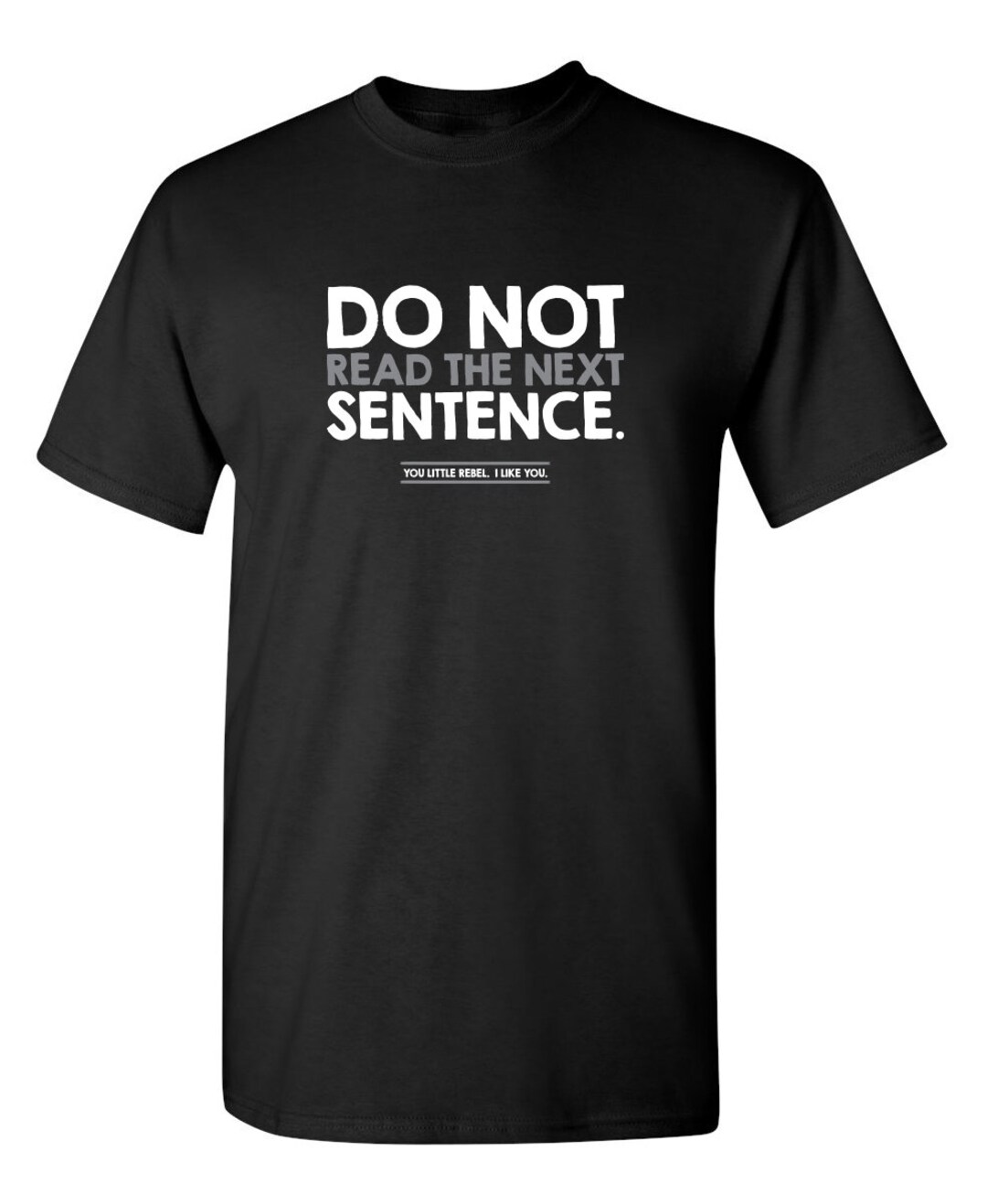 Do Not Read the Next Sentence Sarcastic Humor Graphic Novelty Funny T