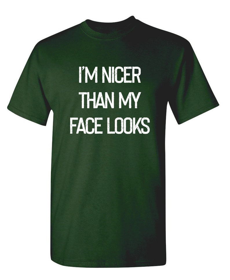 I/'m Nicer Than My Face Looks Sarcastic Humor Graphic Novelty Funny T Shirt