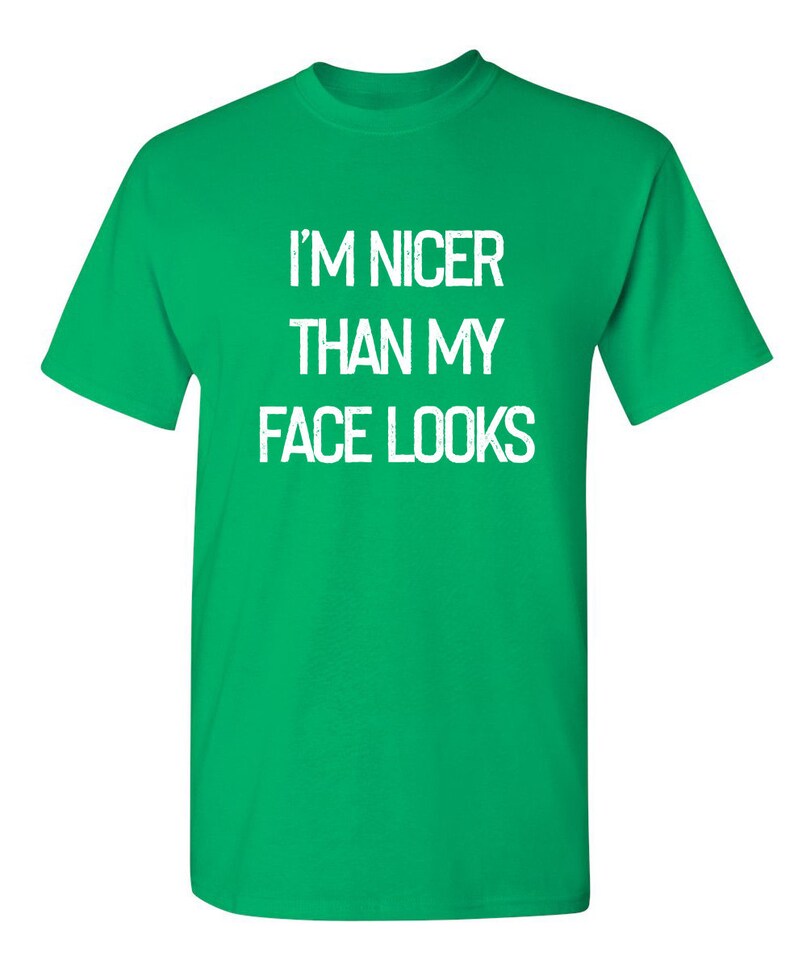 I/'m Nicer Than My Face Looks Sarcastic Humor Graphic Novelty Funny T Shirt