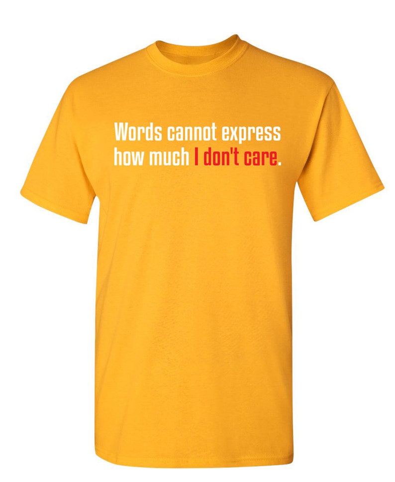 Words Cannot Express How Much I Don/'t Care Sarcastic Humor Graphic Novelty Funny T Shirt