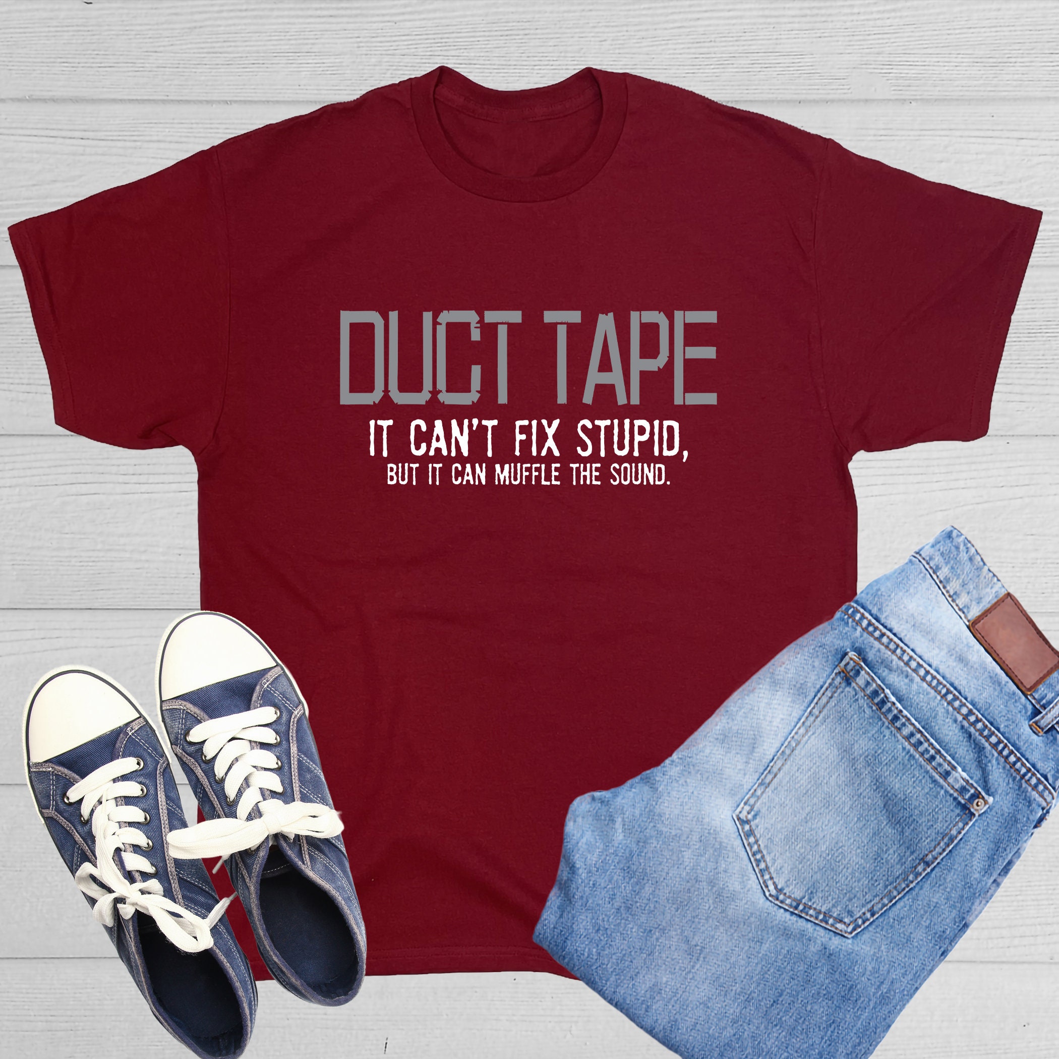 Duct Tape Fix Stupid Funny Novelty T-shirt - Etsy