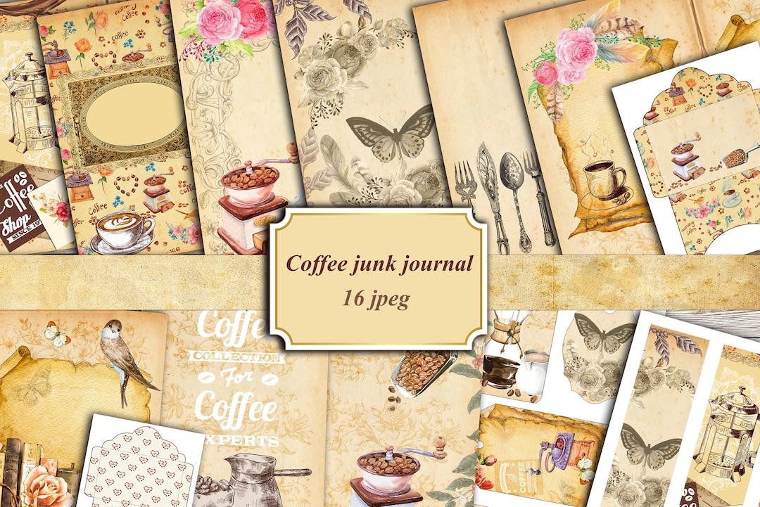 Coffee Junk Journal Digital Kit, Coffee Printable Journal, Journal ...