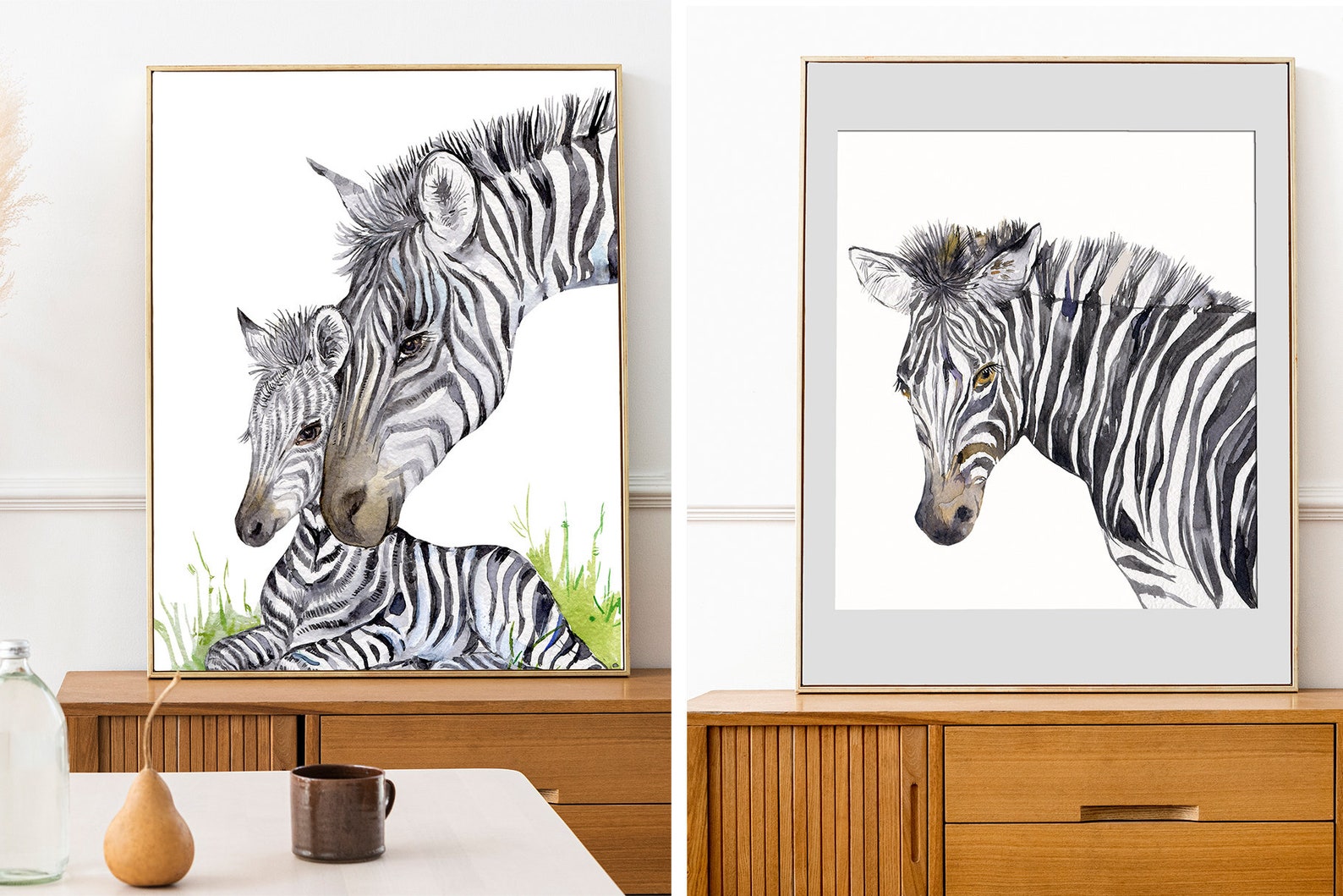 Zebras Watercolor Clip Art Cute Baby Zebra Kids Clipart - Etsy