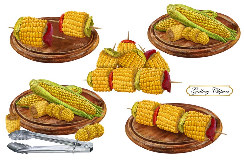 Corn Clipart Corn Drawing Food Clipart Farm Clipart Etsy