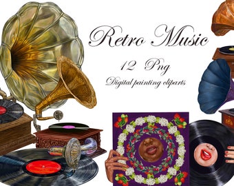 Phonograph, Gramophone clipart, Music clipart, Vinyl record PNG