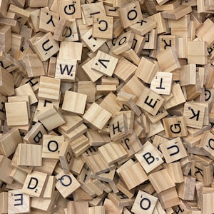 Wooden Scrabble letters OF YOUR CHOICE - Wooden Scrabble tiles 1.8x2cm - ideal DIY creative hobbies