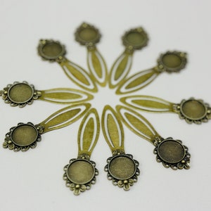 10 bronze bookmarks - for cabochon 20 mm -