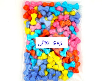 Small multicolored knots - opaque acrylics - sachet of 100 GRAMS