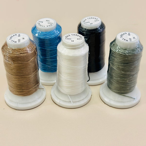 1 rouleau de cordon de polyester ciré plat, 50 m/rouleau - plusieurs couleurs disponibles - 0,8 mm