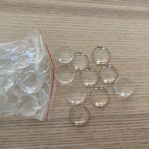 5 à 1000 Cabochons en verre ronds et carrés différentes tailles : 25 mm 58 mm 25 mm