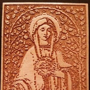 Afbeeldingen van de Maagd Maria: kleine houten gebedskaarten (3,75 x 2,5 inch)