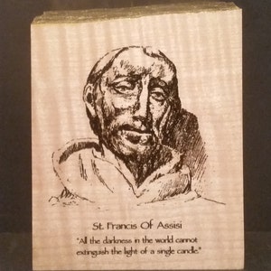 Christ the Sower Gilded Wood Block 7H x 3W x 1.75D