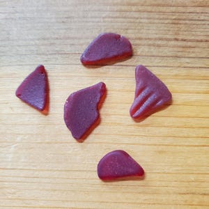 5 pc Rare Red Sea Glass Pieces