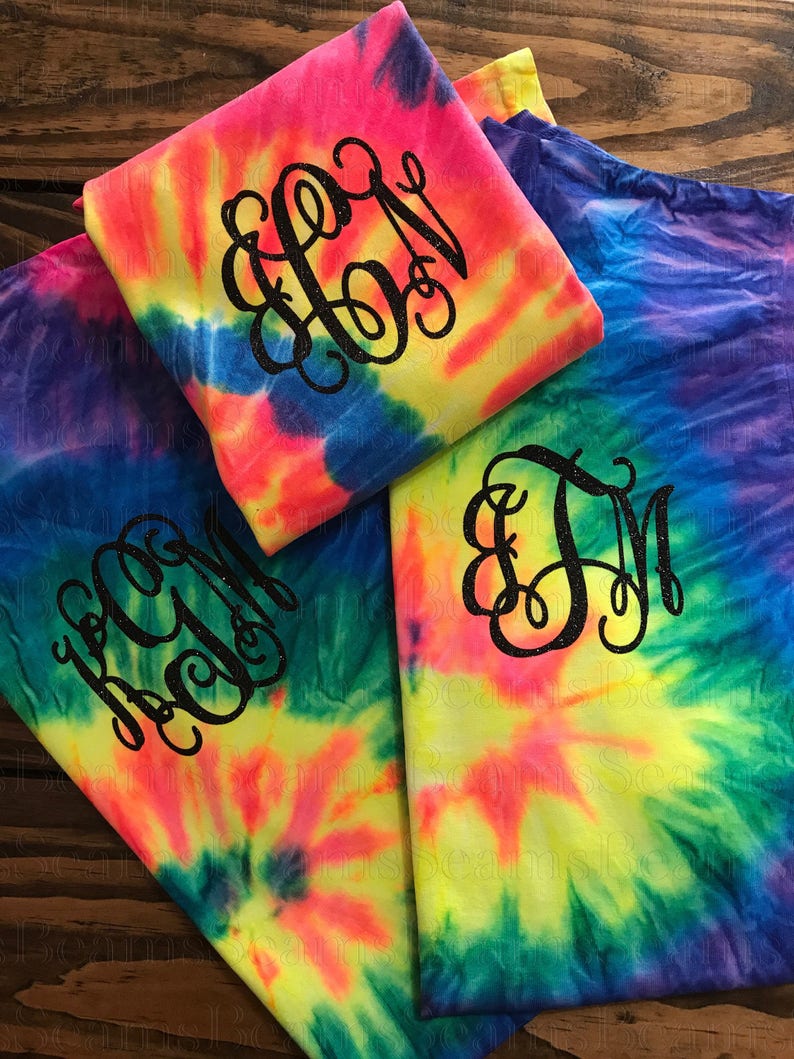 Download Tie dye monogram t-shirt rainbow tie dye monogram shirt ...