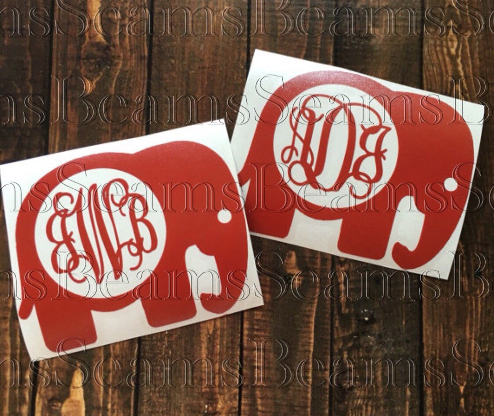 Yeti Tumbler Elephant Monogram Decal Elephant Monogram Yeti Etsy