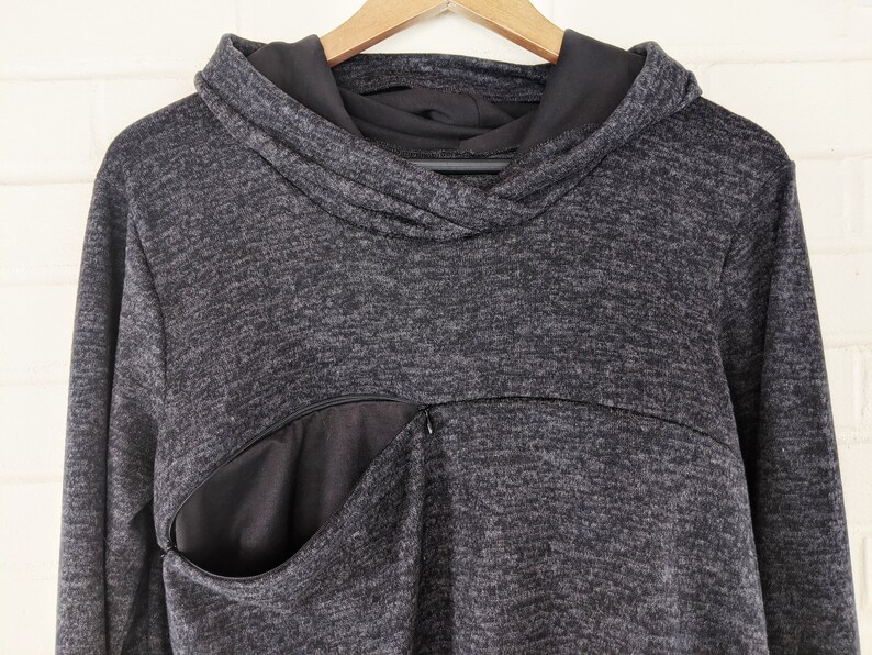 Breastfeeding Shirt- Discrete Zippered Breastfeeding Sweatshirt New Mom Gift Nursing Sweater-True Mother Craft Baby Shower