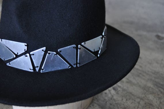 Fedora Hat - Wool - Black - Aluminium - Geometric  display picture 3