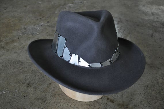 Western Cowboy Hat - Wool - Gray - Aluminium - Geometric  display picture 2
