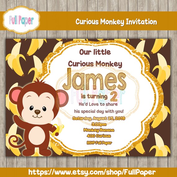 Curieux Singe Invitation Anniversaire Singe Fournitures George Etsy Curieux Singe Invitation Anniversaire Singe Fournitures George Etsy