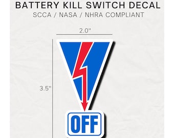 Master Off Switch Decal - Race Car Safety Compliant