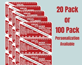 Visuele inspectiestickers duikfles VIP - 20/100-pack - personalisatie beschikbaar - psg-p124
