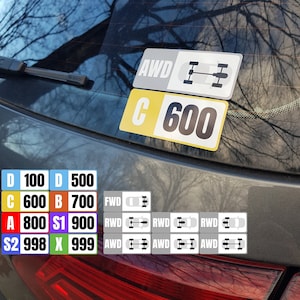 Car Performance & Class Sticker - Motorsports Vinyl Decal