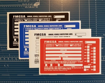 FMCSA Annual Vehicle Inspection Label - DOT Compliant