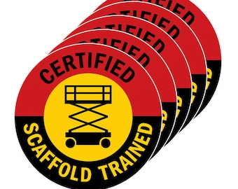 Certified Scaffold Trained Hard Hat Sticker: 2" Weatherproof Safety Decal – 5, 20, 100 Pack
