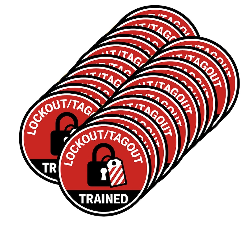 Lockout Tagout Trained Sticker – 5, 20, 100 Pack – 2