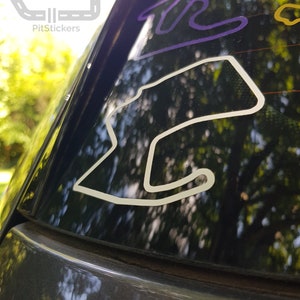 Custom Race Track Outline Vinyl Decal - 800+ Courses Available - Window/Laptop/Helmet Sticker