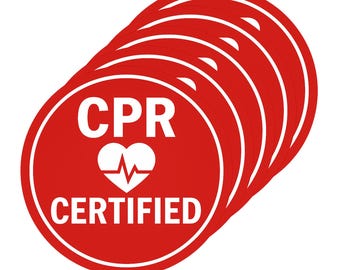 CPR Certified Hard Hat Sticker: 2" Weatherproof Vinyl Safety Label – 5, 20, 100 Pack