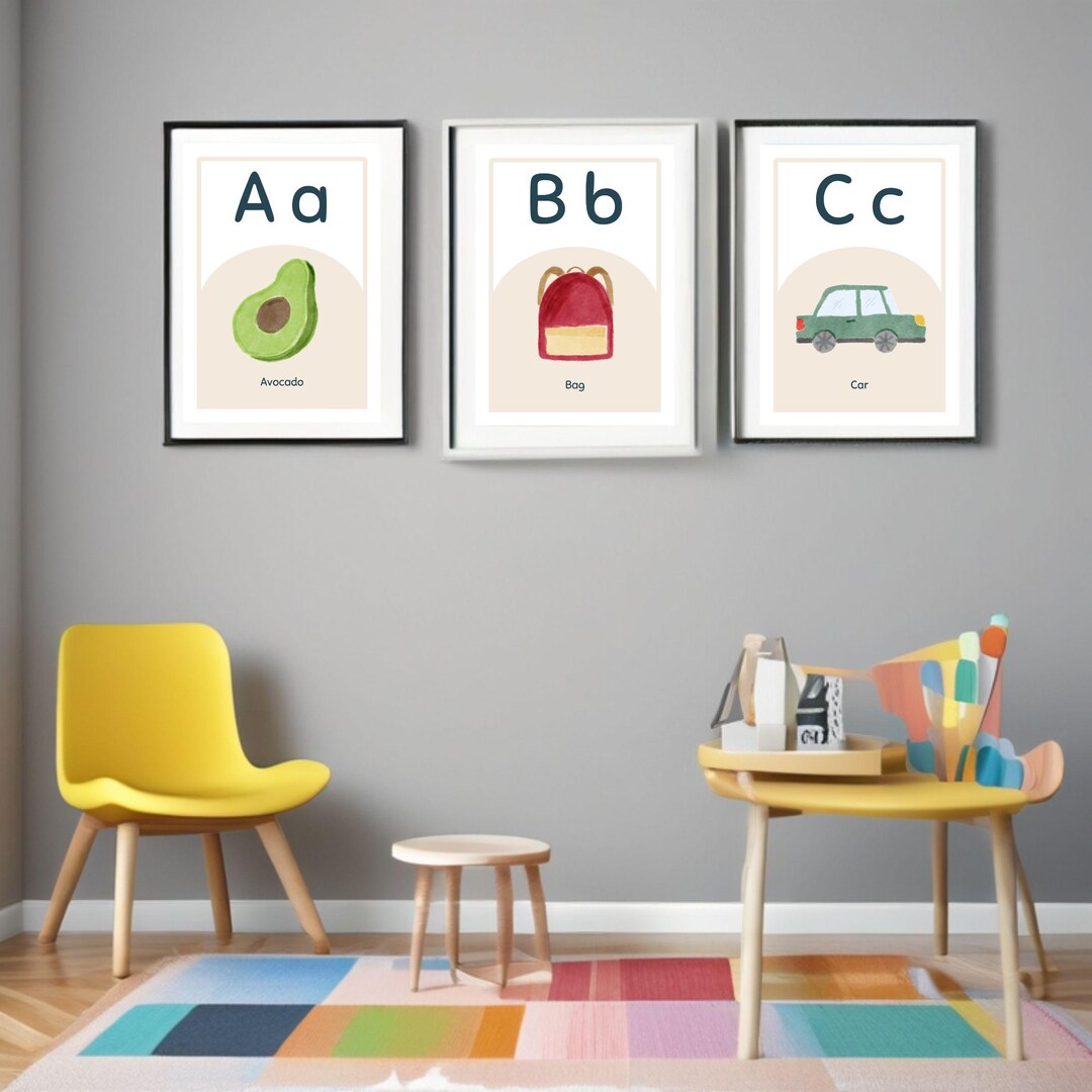 ABC Alphabet Nursery Poster: Kids Playroom Wall Art (digital Download ...