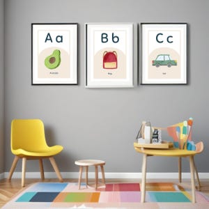 ABC Alphabet Nursery Poster: Kids Playroom Wall Art (Digital Download)