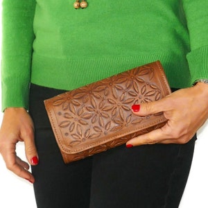 Portefeuille pour femme, grand portefeuille en cuir, sac à main en cuir, joli portefeuille pour femme, portefeuille pour femme