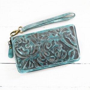 Handmade leather wallets for women • Wristlet wallet • woman purse • leather wallet - Gifts for her