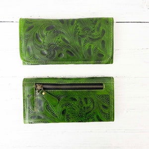 Cartera de cuero para mujer, cartera de cuero hecha a mano, regalos para mamá