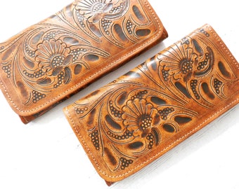 Women leather wallet, Mum gifts, tooled leather wallets