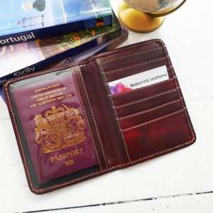 Capa de passaporte de couro autêntico, porta-passaporte, presente de couro, carteira de passaporte